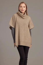 Load image into Gallery viewer, Possum and Merino  5046 Lace Detail Poncho – The classic poncho gets a touch of feminine elegance with the delicate lace knit detail on the front.  The blend of natural Merino, Possum fur and Silk fibres will ensure the cold never gets in.  Lace Knit Front, Plain Knit Back 35% Possum Fur, 55% Merino Wool, 10% Pure Mulberry Silk New Zealand Designed and Manufactured