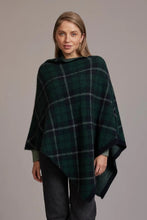 Load image into Gallery viewer, Possum and Merino  5051 Tartan Poncho – Possum and Merino  Our new Tartan Poncho is available in three beautiful colour combinations.  The incredible drape and classic style of this poncho will make it your go-to piece whenever there is a chill in the air.  All-over Tartan Pattern Mid-weight Warmth 35% Possum Fur, 55% Merino Wool, 10% Pure Mulberry Silk