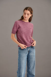 Possum and Merino

5052 Stepped Stitch T-Shirt - An everyday essential which features a unique stepped stitch design finish at the cuffs and hem. Crafted from soft, breathable natural fibres, it’s perfect for effortless layering or as a standalone statement piece. Versatile and comfortable, this T-shirt transitions seamlessly from casual wear to more polished looks.

35% Possum Fur, 55% Merino Wool, 10% Pure Mulberry Silk
New Zealand designed and manufactured
Natural and Sustainable