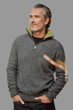 Load image into Gallery viewer, Possum and Merino.
6117 Cable Jersey with Contrast Trim - Zip up against the cold with this Possum Merino jersey that delivers equal measures of performance and style. Natural fibres of merino wool, possum fur and mulberry silk combine to keep the cold out at those cooler times of the year. For that touch of detail and intricacy, the jersey features a trim of high quality lambskin leather around the zip.
35% Possum Fur, 55% Merino Wool, 10% Pure Mulberry Silk