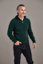 Load image into Gallery viewer, 6117 Cable Jersey with Contrast Trim - Zip up against the cold with this Possum Merino jersey that delivers equal measures of performance and style. Natural fibres of merino wool, possum fur and mulberry silk combine to keep the cold out at those cooler times of the year. For that touch of detail and intricacy, the jersey features a trim of high quality lambskin leather around the zip. 