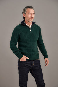 6117 Cable Jersey with Contrast Trim - Zip up against the cold with this Possum Merino jersey that delivers equal measures of performance and style. Natural fibres of merino wool, possum fur and mulberry silk combine to keep the cold out at those cooler times of the year. For that touch of detail and intricacy, the jersey features a trim of high quality lambskin leather around the zip. 