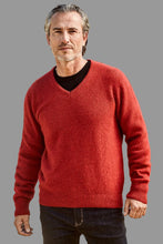 Load image into Gallery viewer, Possum and Merino
6601 Rack Stitch V-Neck Jersey - Whether you’re out for the night or in the wild, this timeless V-neck jersey will get you&nbsp;through the elements in style. Nature’s finest natural fibres are brought together with quality workmanship for comfort and warmth. A V-neckline combines with feature rack-stitch waistband and cuffs to keep things effortlessly casual.
35% Possum Fur, 55% Merino Wool, 10% Pure Mulberry Silk