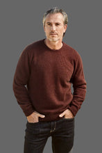 Load image into Gallery viewer, 6603 Rack Stitch Crew Neck Jumper - Whether you’re out for the night or in the wild, this timeless Crew Neck jersey will get you through the elements in style. Nature’s finest natural fibres are brought together with quality workmanship for comfort and warmth. 35% Possum Fur, 55% Merino Wool, 10% Pure Mulberry Silk