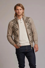 Load image into Gallery viewer, Possum and Merino  6637 Tartan Jacket – This Mens Tartan Jacket provides ultimate warmth, comfort and style.  Uniquely New Zealand, Possum Merino is deliciously soft, warm and light-weight, once you&#39;ve worn the blend of 100% natural fibres you will not want to wear anything else!  Overall tartan pattern Winter-weight warmth High collar for extra warmth 35% Possum Fur, 55% Merino Wool, 10% Pure Mulberry Silk Designed and manufactured in New Zealand