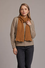 Load image into Gallery viewer, Possum and Merino
669 Cable Scarf - Feel the luxurious warmth as you wrap this beautifully soft scarf on your neck. Style by adding a touch of colour to your neutral&nbsp;outfit or toning down a bright outfit with your selection from our beautiful range of colours. McDonald NZ’s Possum Merino and Mulberry Silk Cable Scarf features the intricate detail of the cable knit structure. An essential accessory for every wardrobe.
35% Possum Fur, 55% Merino Wool, 10% Pure Mulberry Silk.
