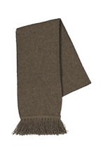 Load image into Gallery viewer, 674 Plain Tubular Scarf - You cannot go wrong with the classic fringed Plain tubular scarf. This Possum Merino neck scarf blended with Mulberry Silk is the perfect way to keep warm with its double thickness. Tie it how you like and step out in style.  Match this with our 675 Plain Tubular Beanie,  style 675, to create the simple, yet attractive look. 35% Possum Fur, 55% Merino Wool, 10% Pure Mulberry Silk. 150cm x 17cm approx. size.