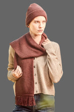 Load image into Gallery viewer, 674 Plain Tubular Scarf - You cannot go wrong with the classic fringed Plain tubular scarf. This Possum Merino neck scarf blended with Mulberry Silk is the perfect way to keep warm with its double thickness. Tie it how you like and step out in style.  Match this with our 675 Plain Tubular Beanie,  style 675, to create the simple, yet attractive look. 35% Possum Fur, 55% Merino Wool, 10% Pure Mulberry Silk. 150cm x 17cm approx. size.