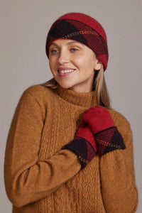 Possum and Merino  695  Tartan Beanie – This new Tartan Beanie sets the tone for any winter day.  Feel snug in this creation blended with Mulberry Silk as you go out without feeling the cold!  Another fashionable and environmentally friendly product with an artistic accent, putting a fine and quality to finish any outfit.   One size only 35% Possum Fur, 55% Merino Wool, 10% Pure Mulberry Silk.  New Zealand Designed and Manufactured 
