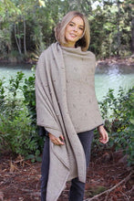 Load image into Gallery viewer, ossum and Merino.  9724 Bobble Wrap - Generous in both width and length this wrap can double as an oversized scarf or light blanket when travelling.  One size: 204cm long x 72cm wide   Made in New Zealand from a premium blend of 40% possum fur, 50% merino &amp; 10% nylon.