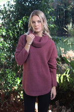 Load image into Gallery viewer, Possum and Merino.  9784 Stratus Cowl Neck Jumper - This feminine take on the chunky fisherman&#39;s rib jumper features a generous cowl neck and flattering curved hemline.   Made in New Zealand from a premium blend of 40% possum fur, 50% merino &amp; 10% nylon.