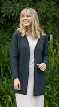 Load image into Gallery viewer, Possum and Merino.  9785 Curb Jacket - Flattering open fronted longer line jacket with roll detail on front edge and cuffs.    Made in New Zealand from a premium blend of 40% possum fur, 50% merino &amp; 10% nylon.