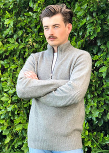 Possum and Merino  9790 Mens 1/4 Zip Patch Jumper - Classic Men's 1/4 zip raglan sleeve jacket with feature elbow stitch detail. This style runs up to a XXXL size.  Made in New Zealand from a premium blend of 40% possum fur, 50% merino & 10% nylon. 