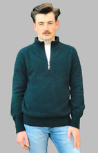 Load image into Gallery viewer, Possum and Merino  9790 Mens 1/4 Zip Patch Jumper - Classic Men&#39;s 1/4 zip raglan sleeve jacket with feature elbow stitch detail. This style runs up to a XXXL size.  Made in New Zealand from a premium blend of 40% possum fur, 50% merino &amp; 10% nylon. 
