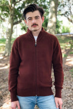 Load image into Gallery viewer, Possum and Merino   9819 Mens Patch Jacket - Classic Men&#39;s full zip raglan sleeve jacket with feature elbow stitch detail. This style is available in 3XL at the same price.   Made in New Zealand from a premium blend of 40% possum fur, 50% merino &amp; 10% nylon. 