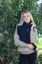 Load image into Gallery viewer, Possum and Merino   9876 Bias Scarf - A generous two-toned scarf that has been knitted on the diagonal, finishing in a point at either end. Wear as a traditional scarf or wrap. Knot the ends together to create an infinity scarf.  One size only - Approx. 194cm long x 44cm wide. 
