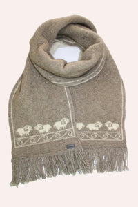 Possum and Merino  KO108 Sheep Scarf - Make a set with KO58 Sheep Gloves and KO168 Sheep Beanie.  One Size.  Made proudly in New Zealand from a premium blend of 40% possum fur, 50% merino lambswool & 10% mulberry silk. 