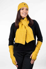 Load image into Gallery viewer, Possum and Merino  KO132 Cable Scarf - A keyhole scarf in a classic cable pattern.  Make a set with KO62 Cable Glovelets and KO94 Cable Headband  One Size - Approx. 15cm wide x 110cm long.  Made proudly in New Zealand from a premium blend of 40% possum fur, 50% merino lambswool &amp; 10% mulberry silk. 
