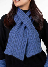 Load image into Gallery viewer, Possum and Merino  KO132 Cable Scarf - A keyhole scarf in a classic cable pattern.  Make a set with KO62 Cable Glovelets and KO94 Cable Headband  One Size - Approx. 15cm wide x 110cm long.  Made proudly in New Zealand from a premium blend of 40% possum fur, 50% merino lambswool &amp; 10% mulberry silk. 