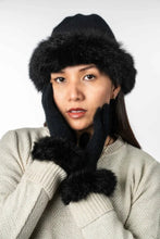 Load image into Gallery viewer, Possum and Merino  KO200 Fur Trim Beanie - A gorgeous and warm beanie, large enough to pull right down over your ears to keep out the winter chill. Generously trimmed with luxurious possum fur.  Make a set with KO56 Fur Trim Gloves.  One Size  Made proudly in New Zealand from a premium blend of 40% possum fur, 50% merino lambswool &amp; 10% mulberry silk.