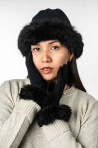 Possum and Merino  KO200 Fur Trim Beanie - A gorgeous and warm beanie, large enough to pull right down over your ears to keep out the winter chill. Generously trimmed with luxurious possum fur.  Make a set with KO56 Fur Trim Gloves.  One Size  Made proudly in New Zealand from a premium blend of 40% possum fur, 50% merino lambswool & 10% mulberry silk.