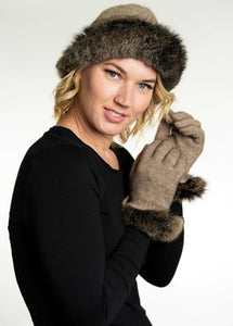 Possum and Merino KO200 Fur Trim Beanie - A gorgeous and warm beanie, large enough to pull right down over your ears to keep out the winter chill. Generously trimmed with luxurious possum fur. Make a set with KO56 Fur Trim Gloves. One Size Made proudly in New Zealand from a premium blend of 40% possum fur, 50% merino lambswool & 10% mulberry silk