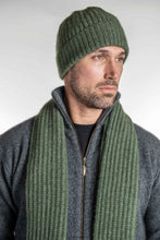 Load image into Gallery viewer, Possum and Merino  KO2020 Ribbed Beanie - A chunky, ribbed beanie with a turned back edge.  Makes a set with KO1020 Ribbed Scarf  One size.  Made proudly in New Zealand from a premium blend of 40% possum fur, 50% merino lambswool &amp; 10% mulberry silk. 