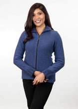 Load image into Gallery viewer, Possum and Merino  KO476 Two-Tone Trim Jacket - This stylish and versatile jacket features a two tone trim on the collar and cuffs.  Side seam shaping and coverseam detailing creates a streamlined look.   Made proudly in New Zealand from a premium blend of 40% possum fur, 50% merino lambswool &amp; 10% mulberry silk.  