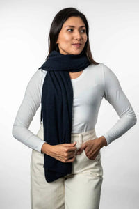 Possum and Merino  KO518  Lightweight Moss Stitch Wrap - This moss stitch wrap is lightweight, yet extremely warm to wear. It can also be worn as an over sized scarf on those extra chilly days.  One size only.  Approx. 63cm wide x 170cm long.  Made proudly in New Zealand from a premium blend of 40% possum fur, 50% merino lambswool & 10% mulberry silk.  