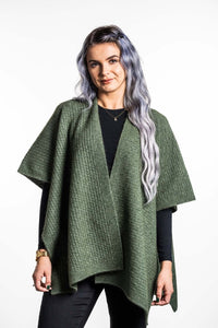 Possum and Merino  KO553 Zig Zag Textured Cape - A great throw on and go piece in a detailed zig zag pattern.  Available only in size Small or Large  Made proudly in New Zealand from a premium blend of 40% possum fur, 50% merino lambswool & 10% mulberry silk.  