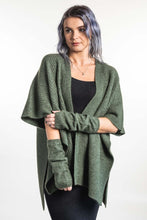 Load image into Gallery viewer, Possum and Merino  KO553 Zig Zag Textured Cape - A great throw on and go piece in a detailed zig zag pattern.  Available only in size Small or Large  Made proudly in New Zealand from a premium blend of 40% possum fur, 50% merino lambswool &amp; 10% mulberry silk.  