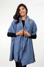 Load image into Gallery viewer, Possum and Merino  KO554 Jacquard Wrap - A two tone jacquard wrap in a multi textured design. This wrap also looks great worn as a scarf.  One size only: Approx. 56cm wide x 200cm long   Made proudly in New Zealand from a premium blend of 40% possum fur, 50% merino lambswool &amp; 10% mulberry silk.  