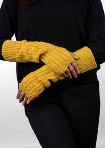 Possum and Merino  KO62 Cable Glovelets - Glovelets in a classic cable pattern.  Make a set with KO132 Cable Scarf and KO94 Cable Headband.  One Size.  Made proudly in New Zealand from a premium blend of 40% possum fur, 50% merino lambswool & 10% mulberry silk. 