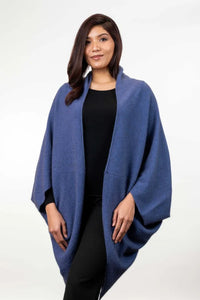 Possum and Merino  KO756 Moss Stitch Shrug - This lightweight yet warm shrug can be worn two different ways - simply turn the garment upside down to create a different style.  A very versatile piece and great for layering.  One Size.   Made proudly in New Zealand from a premium blend of 40% possum fur, 50% merino lambswool & 10% mulberry silk.  