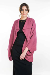 Possum and Merino  KO756 Moss Stitch Shrug - This lightweight yet warm shrug can be worn two different ways - simply turn the garment upside down to create a different style.  A very versatile piece and great for layering.  One Size.   Made proudly in New Zealand from a premium blend of 40% possum fur, 50% merino lambswool & 10% mulberry silk.  