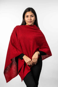 Possum and Merino  KO798 Two Way Poncho - This is a versatile and lightweight piece which can be worn two ways - with the hem either straight across or on the diagonal.   One Size   Made proudly in New Zealand from a premium blend of 40% possum fur, 50% merino lambswool & 10% mulberry silk.  