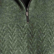 Load image into Gallery viewer, Possum and Merino  KO871 Chevron Zip Jumper - A quarter zip style jumper featuring a detailed chevron pattern on the body and sleeves.  Made proudly in New Zealand from a premium blend of 40% possum fur, 50% merino lambswool &amp; 10% mulberry silk.