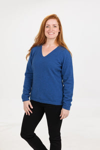 Possum and Merino  NB396 Vee Neck Plain Sweater - A plain knit sweater which makes it a wardrobe essential.  Manufactured using seamless technology.   