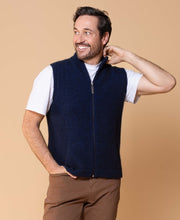 Load image into Gallery viewer, Possum and Merino  NW1066 Gilet - Zip through vest integrated pockets, single jersey. WholeGarment seamless construction.  Composition - 40% Possum Fur, 53% Merino, 7% Silk