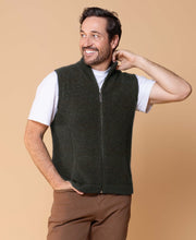 Load image into Gallery viewer, Possum and Merino  NW1066 Gilet - Zip through vest integrated pockets, single jersey. WholeGarment seamless construction.  Composition - 40% Possum Fur, 53% Merino, 7% Silk
