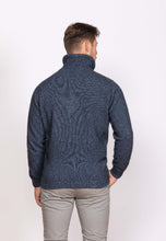 Load image into Gallery viewer, Possum and Merino  NW1095 Mt Tasman II - Core zip neck style with a twist.  Contrast inside collar with pinstripe finish.  Composition - 40% Possum Fur, 53% Merino, 7% Silk
