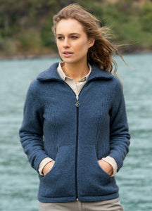 Possum and Merino  NW3005 Market Day Jacket - The ultimate in comfort, this style offers full zip, integrated pockets, turndown rib collar that can be zipped right up, ribbed side panels. WholeGarment seamless construction. 