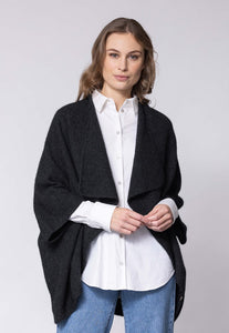 Possum and Merino  NW3082 Longline Wrap - A plain classic longline wrap.  The Longline Wraps have the extra advantage of being able to be worn two ways, vee neck to the back or upside down with the open vee to the bottom. 