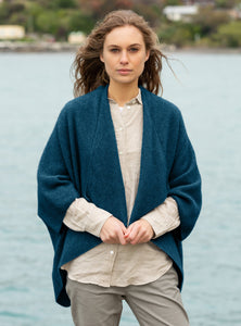 Possum and Merino  NW3082 Longline Wrap - A plain classic longline wrap.  The Longline Wraps have the extra advantage of being able to be worn two ways, vee neck to the back or upside down with the open vee to the bottom. 