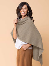 Load image into Gallery viewer, Possum and Merino.  NW3086 North Cape - Versatile cape designed to provide ultimate comfort and maximum freedom.  Single jersey construction, this garment can be worn numerous ways from a cape to knee rug and even a scarf.  Composition - 40% Possum Fur, 53% Merino, 7% Silk.  One Size.