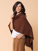Load image into Gallery viewer, Possum and Merino.  NW3086 North Cape - Versatile cape designed to provide ultimate comfort and maximum freedom.  Single jersey construction, this garment can be worn numerous ways from a cape to knee rug and even a scarf.  Composition - 40% Possum Fur, 53% Merino, 7% Silk.  One Size.