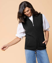 Load image into Gallery viewer, Possum and Merino
NW3101 Gilet - Zip-through vest with integrated pockets, single jersey. WholeGarment seamless construction.
Composition - 40% Possum Fur, 53% Merino, 7% Silk