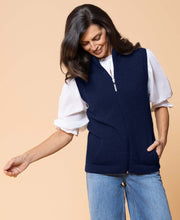 Load image into Gallery viewer, Possum and Merino
NW3101 Gilet - Zip-through vest with integrated pockets, single jersey. WholeGarment seamless construction.
Composition - 40% Possum Fur, 53% Merino, 7% Silk