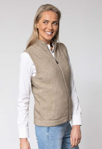 Possum and Merino  NW3101 Gilet - Zip-through vest with integrated pockets, single jersey. WholeGarment seamless construction.