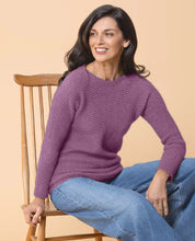 Load image into Gallery viewer, Possum and Merino  NW3108 Crossover Crew Fashion fitted style, relaxed wide neck with crossover rib detail on body and sleeves. WholeGarment seamless construction. Composition - 40% Possum Fur, 53% Merino, 7% Silk
